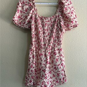 Floral Pink and White romper